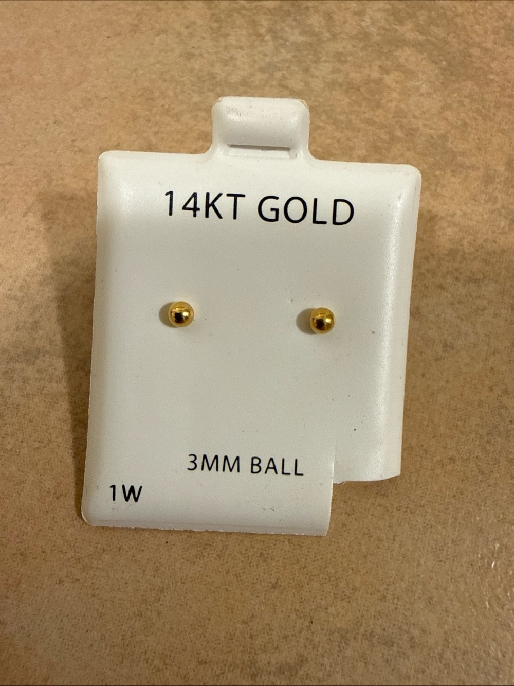 14KT Gold 3mm Ball Stud Earrings - Yellow Gold